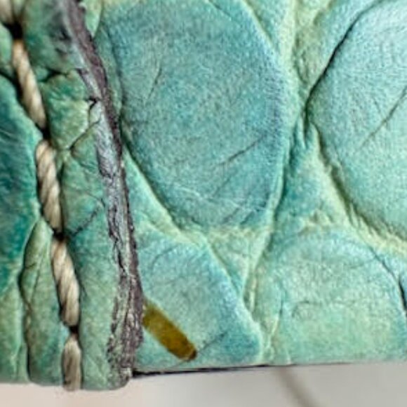 Vintage Dooney & Bourke Mint Green Croc Embossed Leather Satchel Structured Tote - Picture 11 of 14